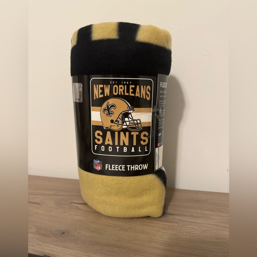 NFL New Orleans Saints Fleece Throw - Black and Gold